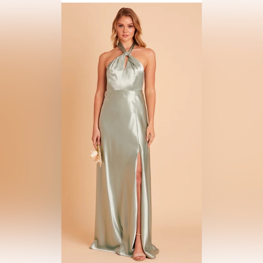 birdy grey sage satin monica dress XS